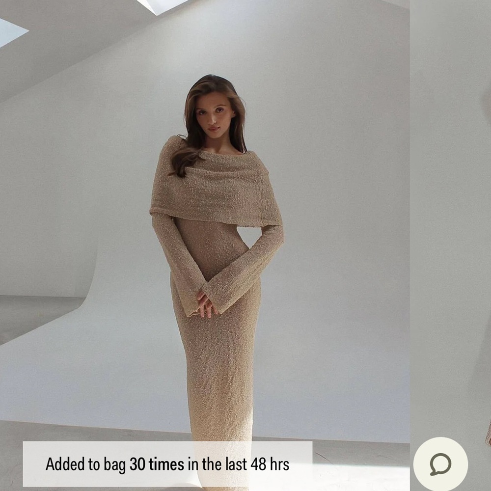Meshki Marisol off shoulder dress in Wheat